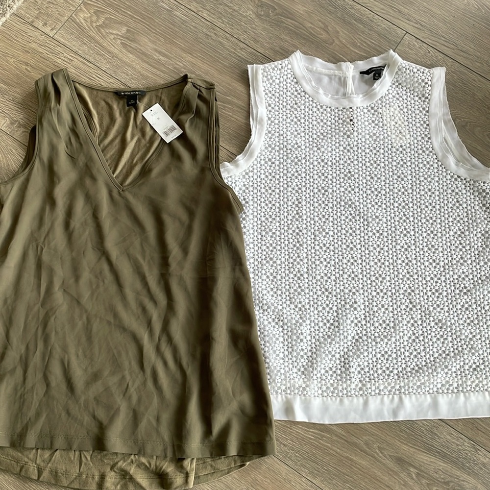 Two NWT Banana Republic Sleeveless tops Medium